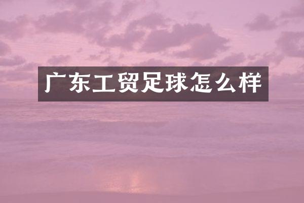 广东工贸足球怎么样