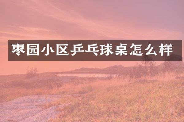 枣园小区乒乓球桌怎么样