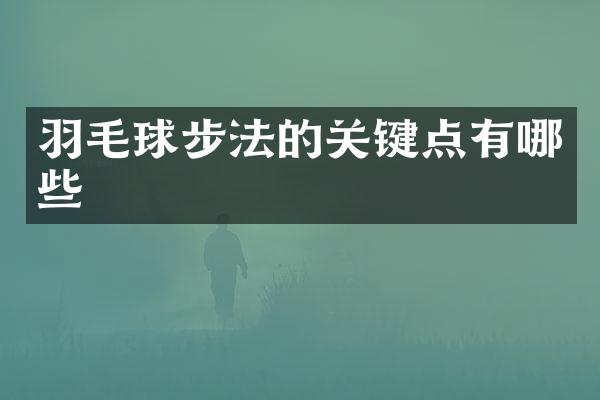 羽毛球步法的关键点有哪些