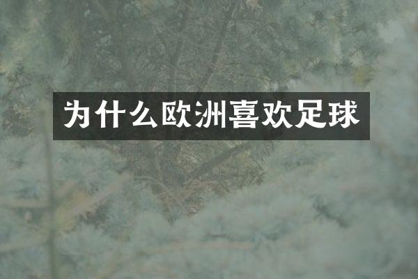 为什么欧洲喜欢足球