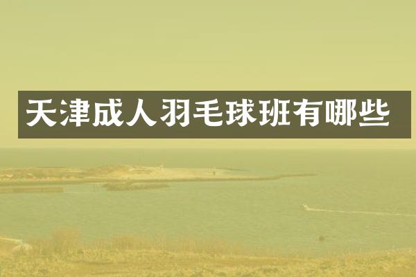 天津成人羽毛球班有哪些