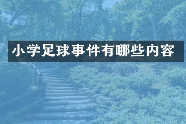 小学足球事件有哪些内容