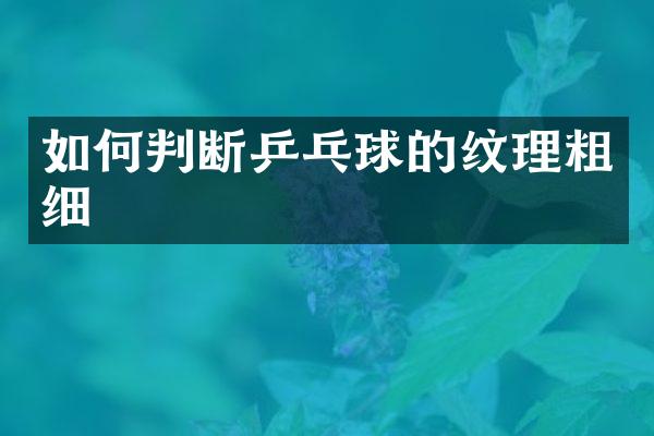 如何判断乒乓球的纹理粗细
