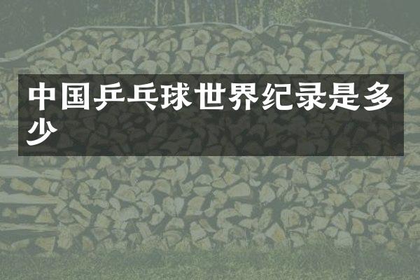 中国乒乓球世界纪录是多少