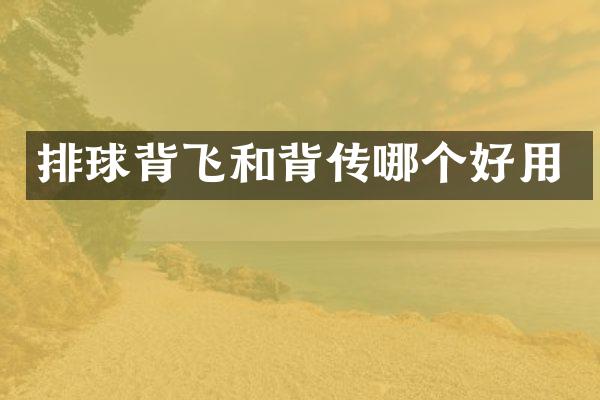 排球背飞和背传哪个好用