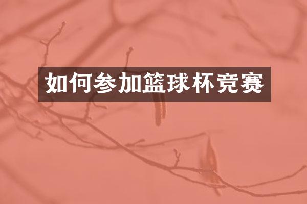 如何参加篮球杯竞赛