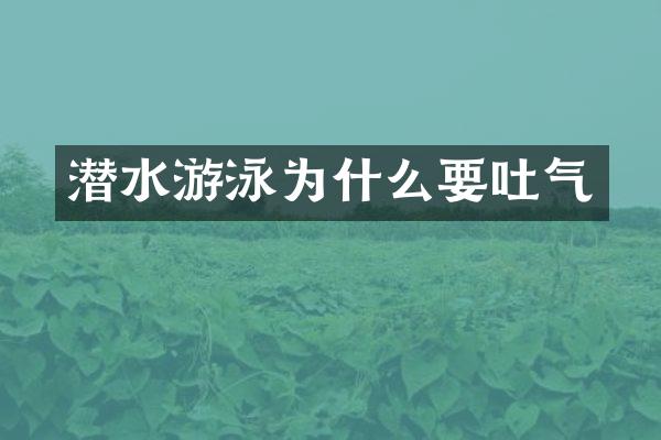 潜水游泳为什么要吐气