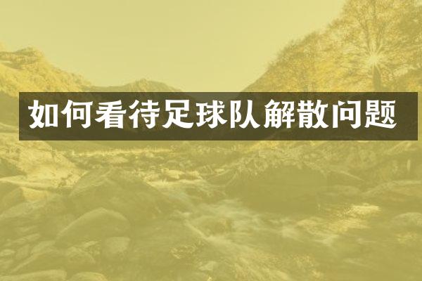 如何看待足球队解散问题