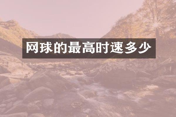 网球的最高时速多少