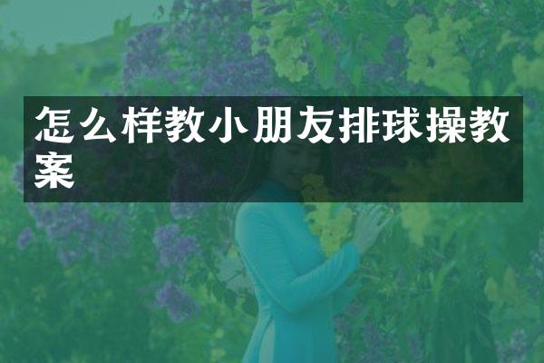 怎么样教小朋友排球操教案