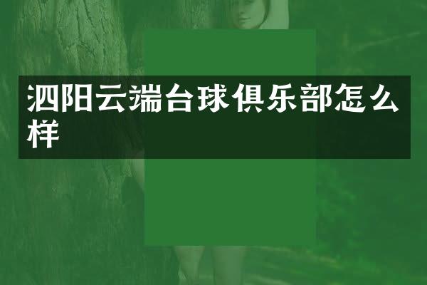 泗阳云端台球俱乐部怎么样