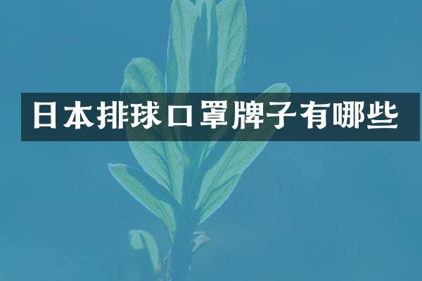 日本排球口罩牌子有哪些