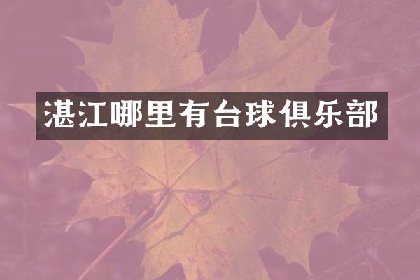 湛江哪里有台球俱乐部