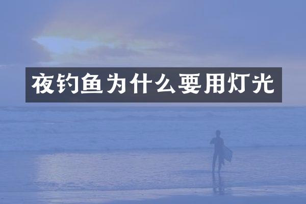 夜钓鱼为什么要用灯光