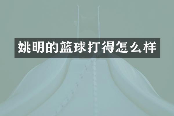 姚明的篮球打得怎么样