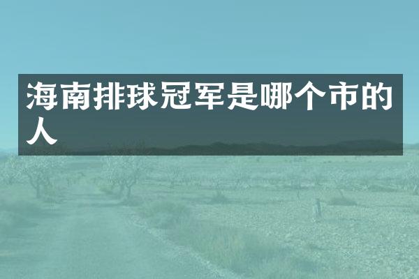 海南排球冠军是哪个市的人