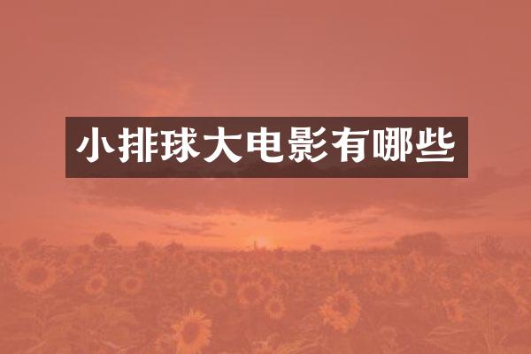 小排球大电影有哪些
