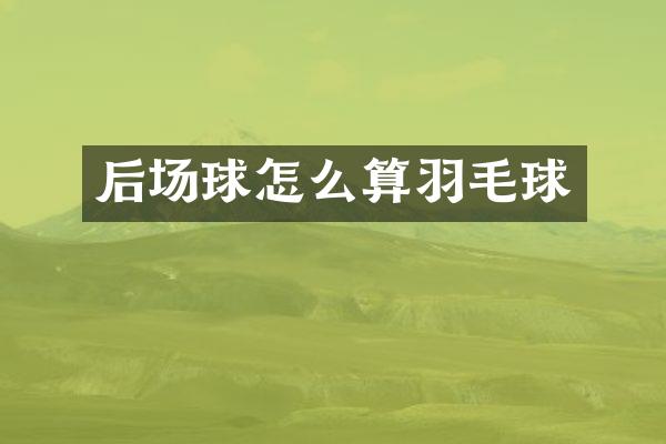 后场球怎么算羽毛球