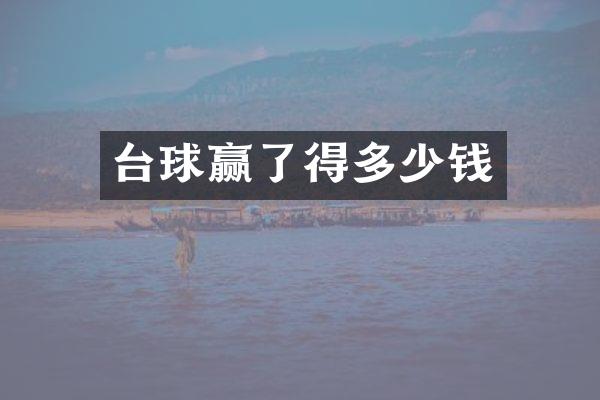 台球赢了得多少钱